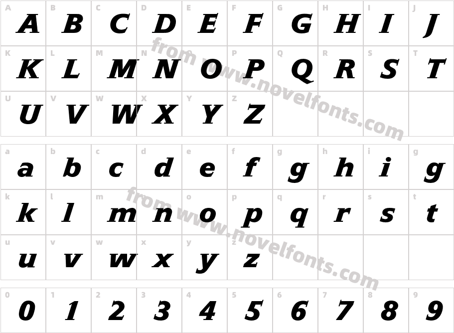 EpikurBQ-BoldItalicCharacter Map