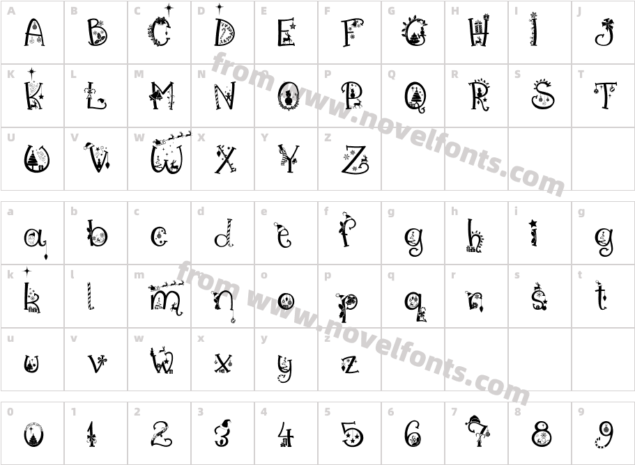 Christmas Vibes RegularCharacter Map