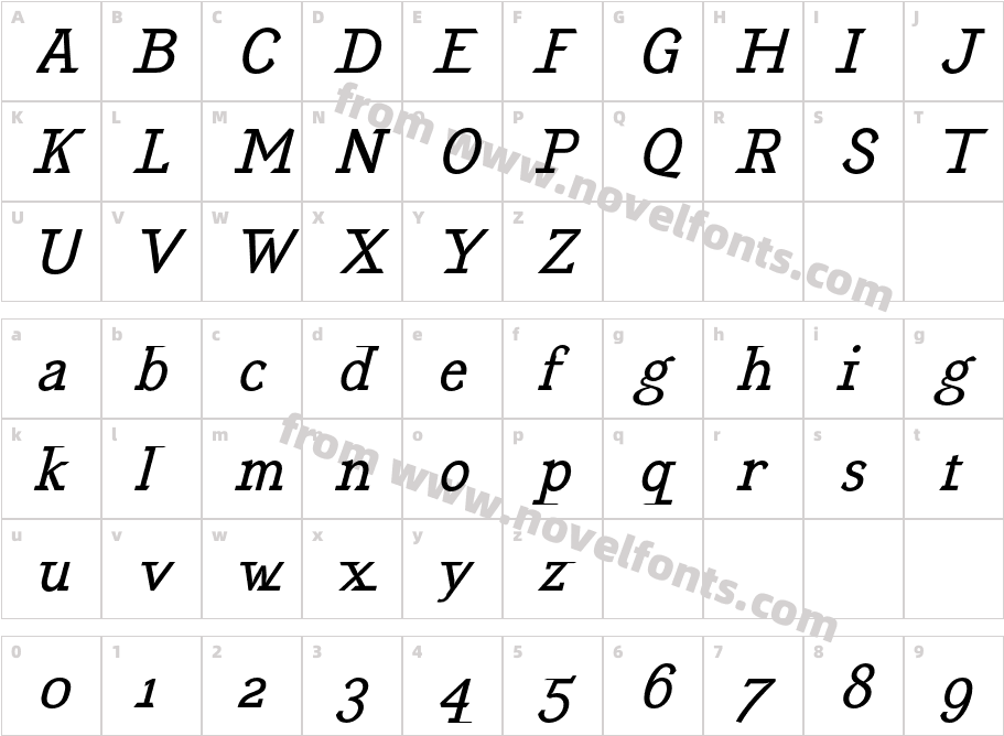 EquipoizeSerif-RegularItalicCharacter Map