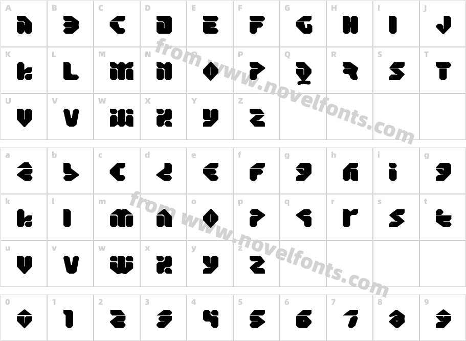 EraserAngledCharacter Map