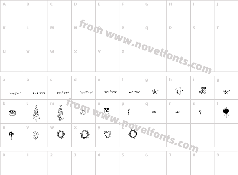 Christmas OrnamentsCharacter Map