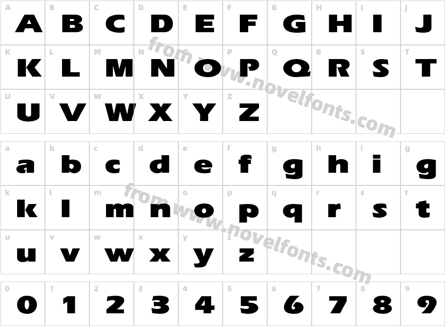 ErgoeBlackExpanded RegularCharacter Map