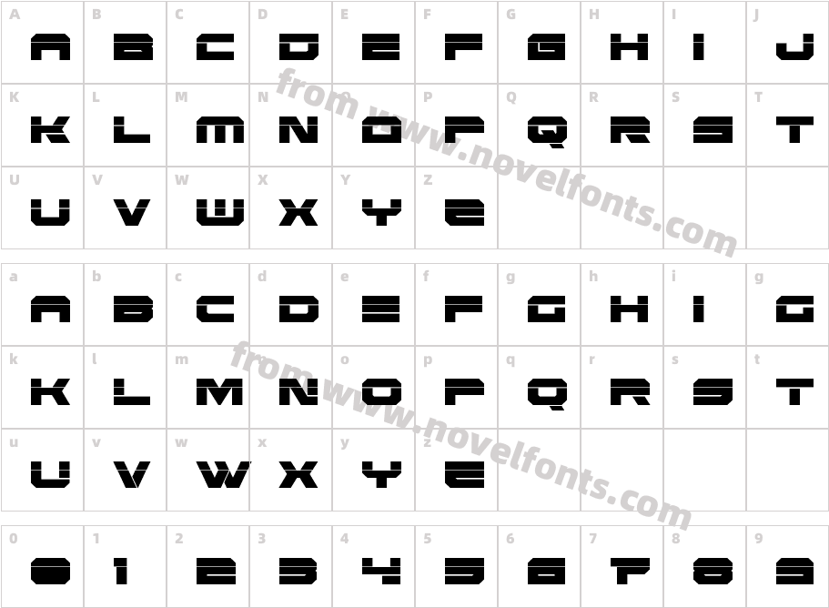 Eridanus Condensed LaserCharacter Map