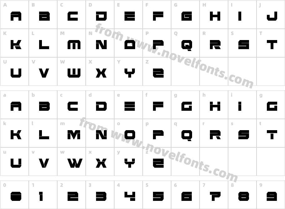 Eridanus Extra-CondensedCharacter Map