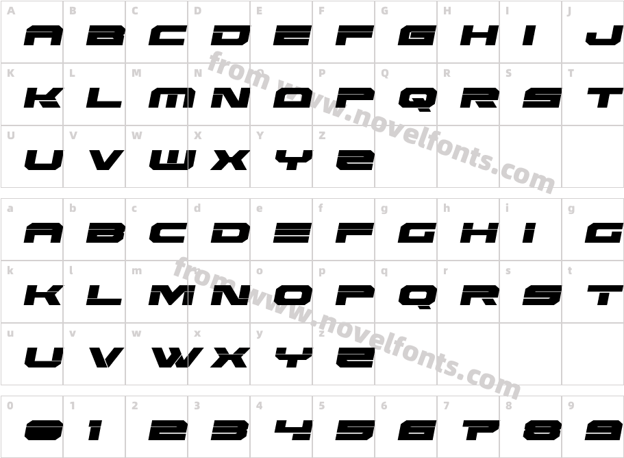 Eridanus Semi-ItalicCharacter Map