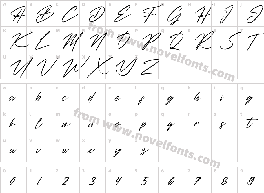 Christopher Signature ItalicCharacter Map