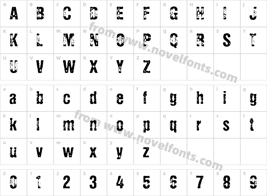 Eroxion BT RomanCharacter Map