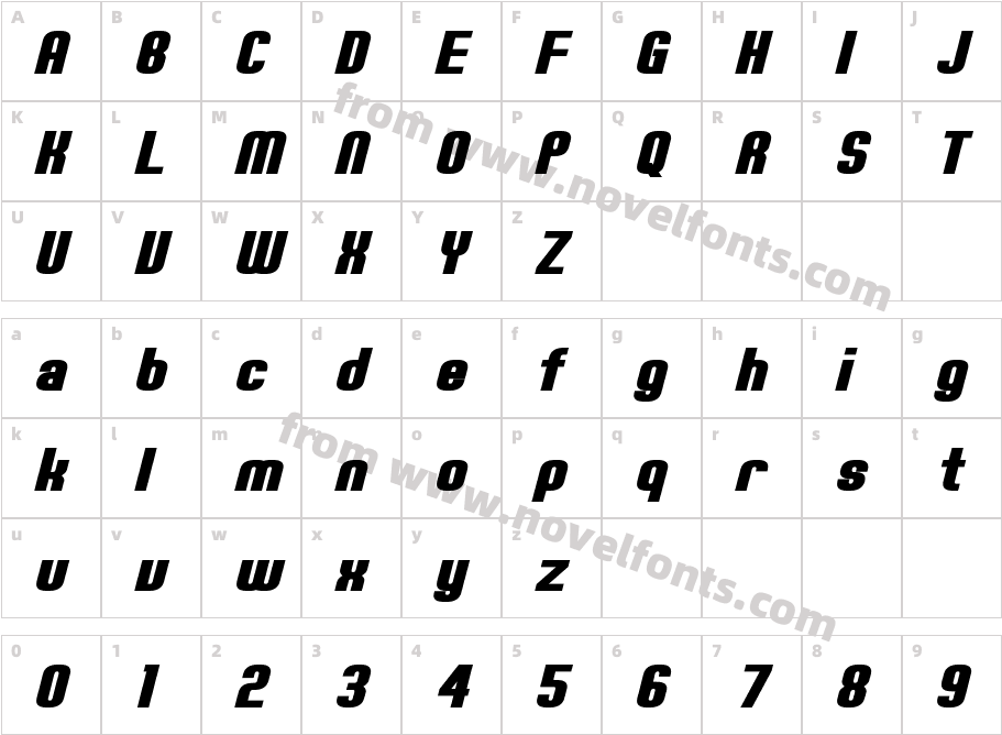 Erte Bold ItalicCharacter Map