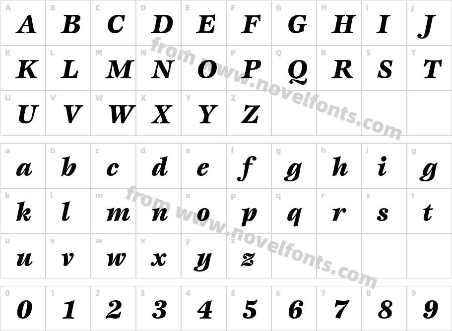 Esprit-BlackItalicCharacter Map