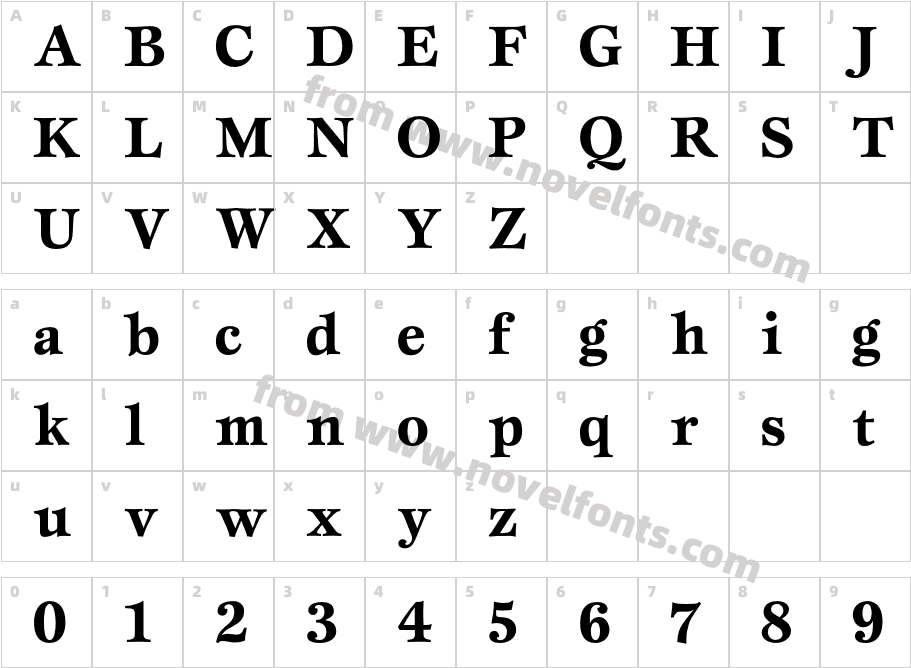 EspritBoldCharacter Map