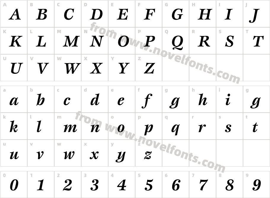 EspritEF-BoldItalicCharacter Map