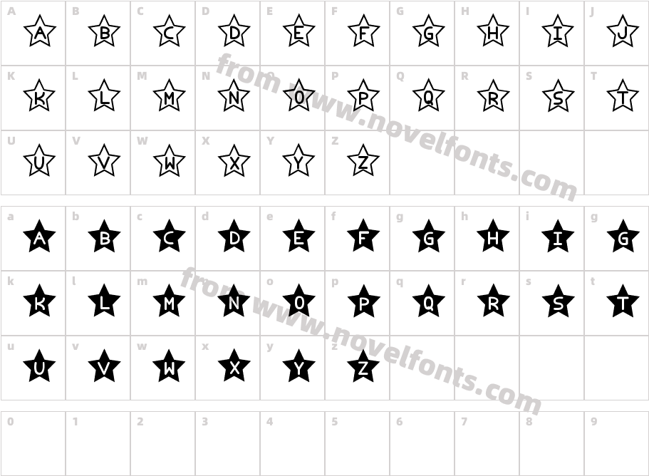 Estrellado tfbCharacter Map