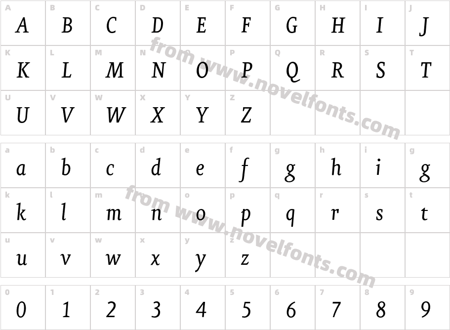 EurekaCE-ItalicCharacter Map