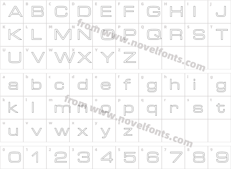 EuroTechnicExtOutlineCharacter Map