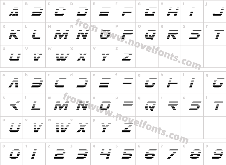 Eurofighter Gradient ItalicCharacter Map