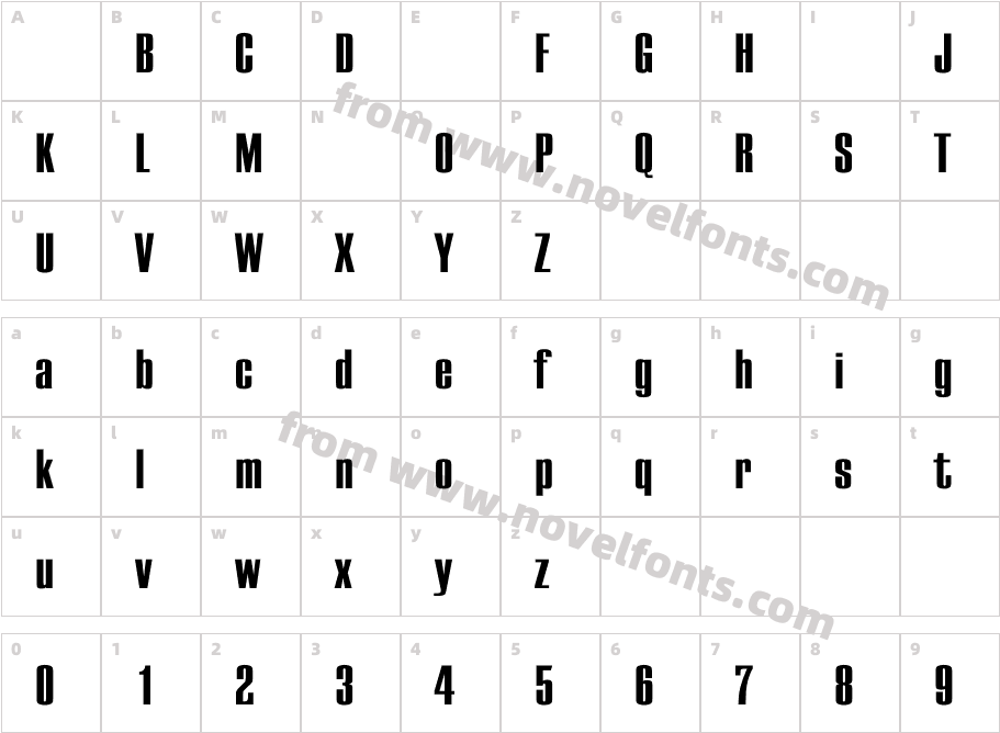 EuropaGrotesqueExtraBoldCharacter Map