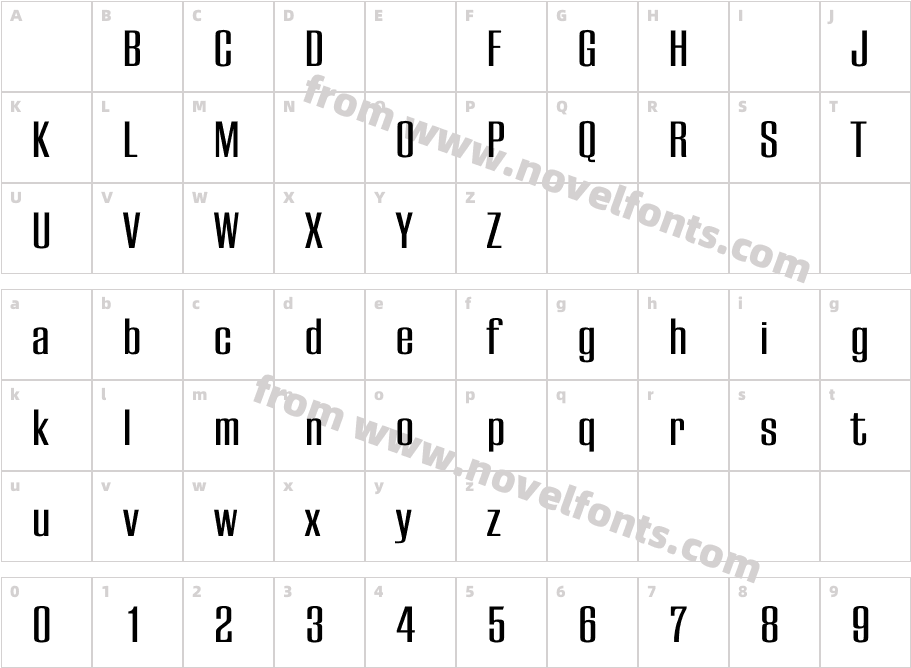 EuropaGrotesqueMediumCharacter Map