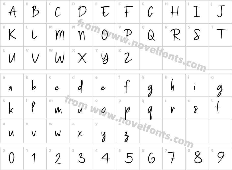 EurophiaRegularCharacter Map