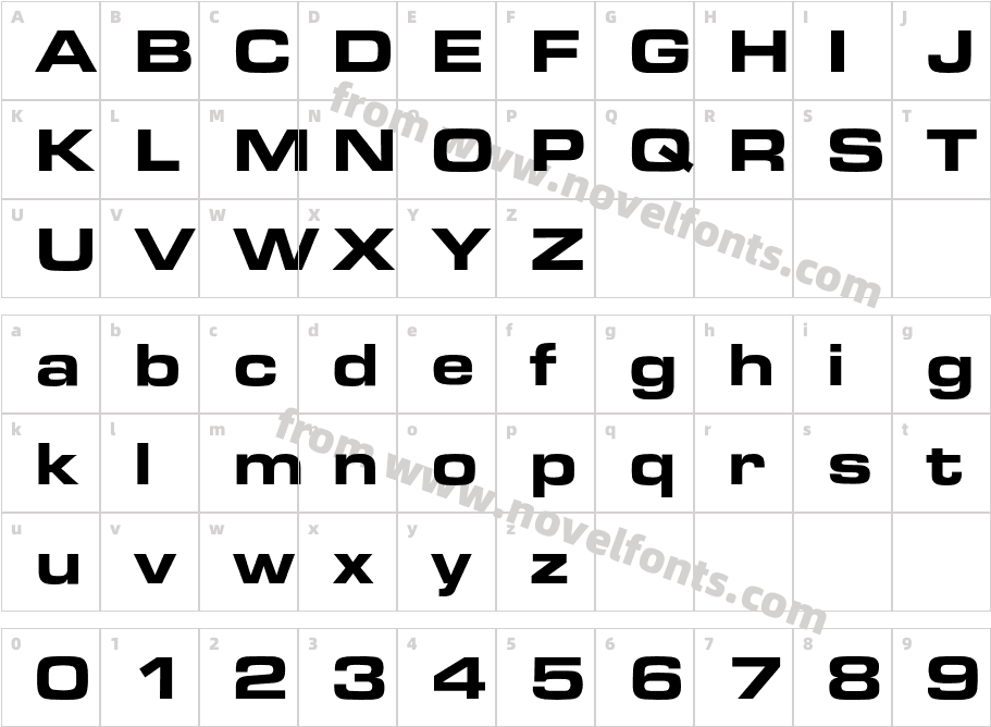 EurostileBQ-BoldExtendedCharacter Map