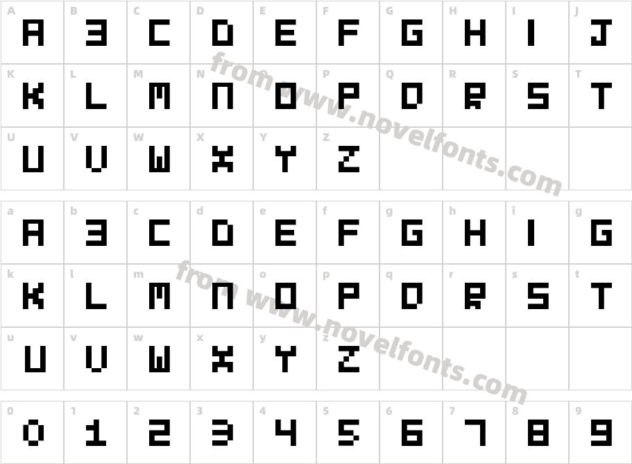 Evilborn TypefaceCharacter Map