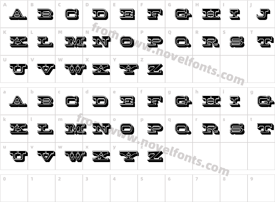 Excalibur RegularCharacter Map