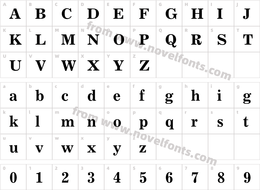 ExcelsiorEastA-BoldCharacter Map