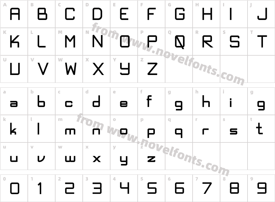 Exninja BoldCharacter Map