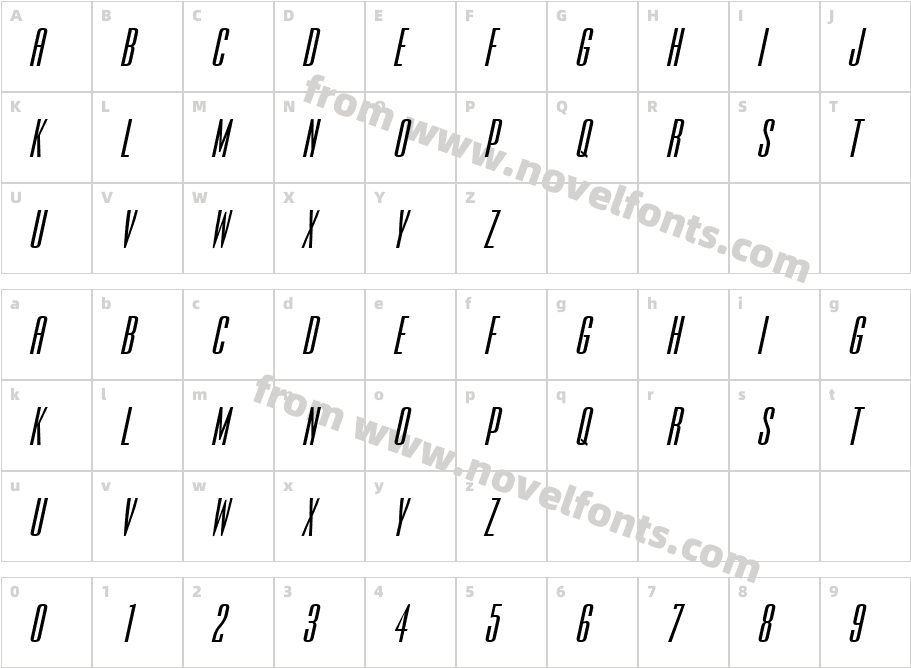 Expel Wide BoldItalicCharacter Map