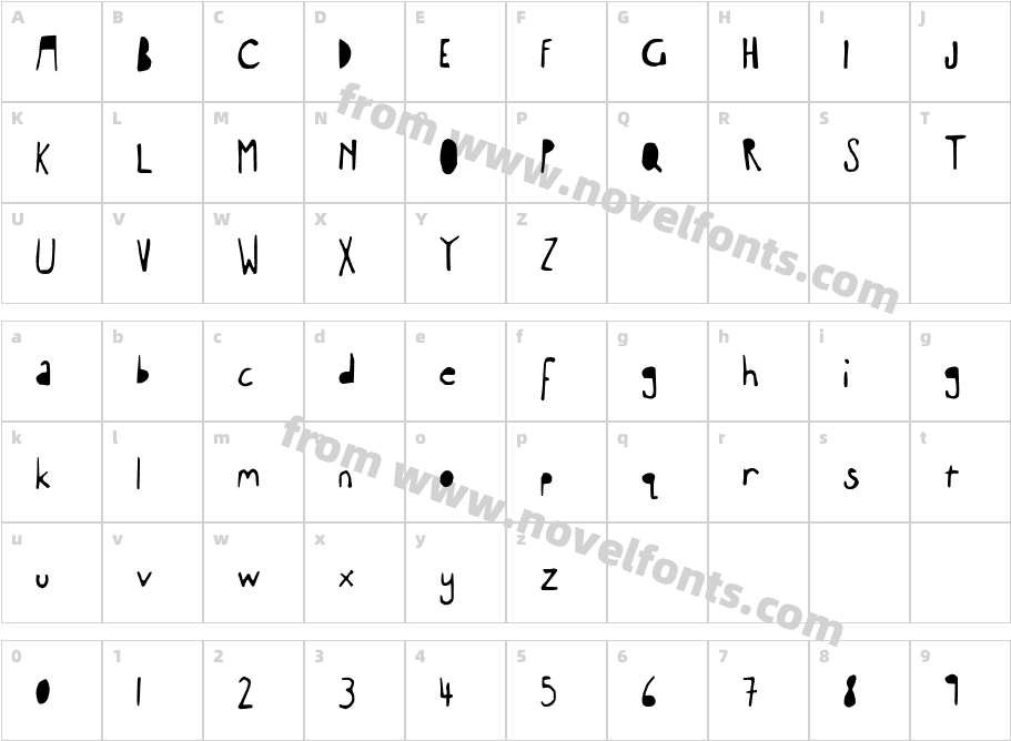 ExperimentalSeexFontCharacter Map