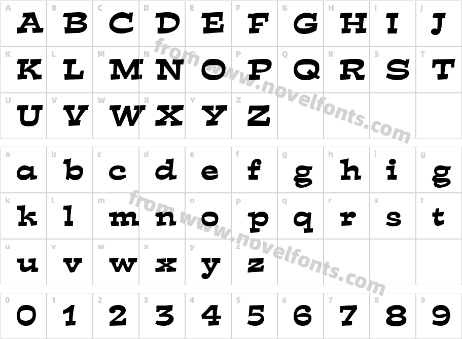 Expose Wide BoldCharacter Map