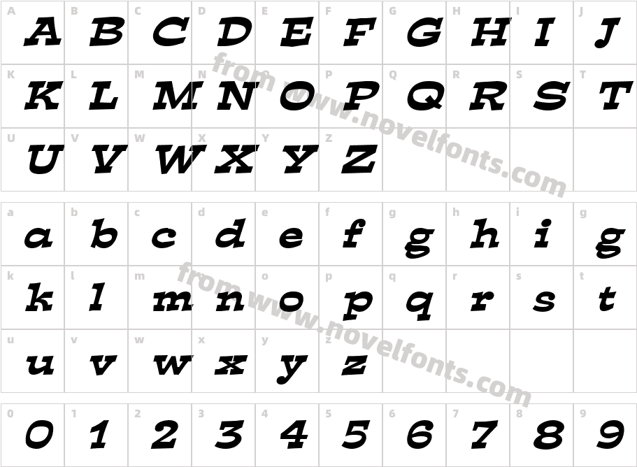 Expose Wide BoldItalicCharacter Map