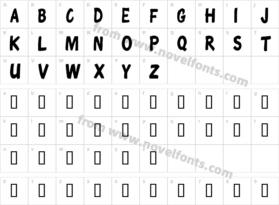 ChunkyComix SemiBoldCharacter Map