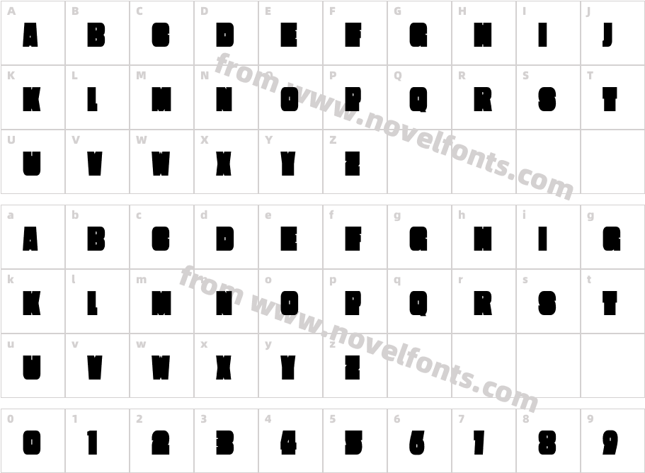 Extra-CondensedCharacter Map