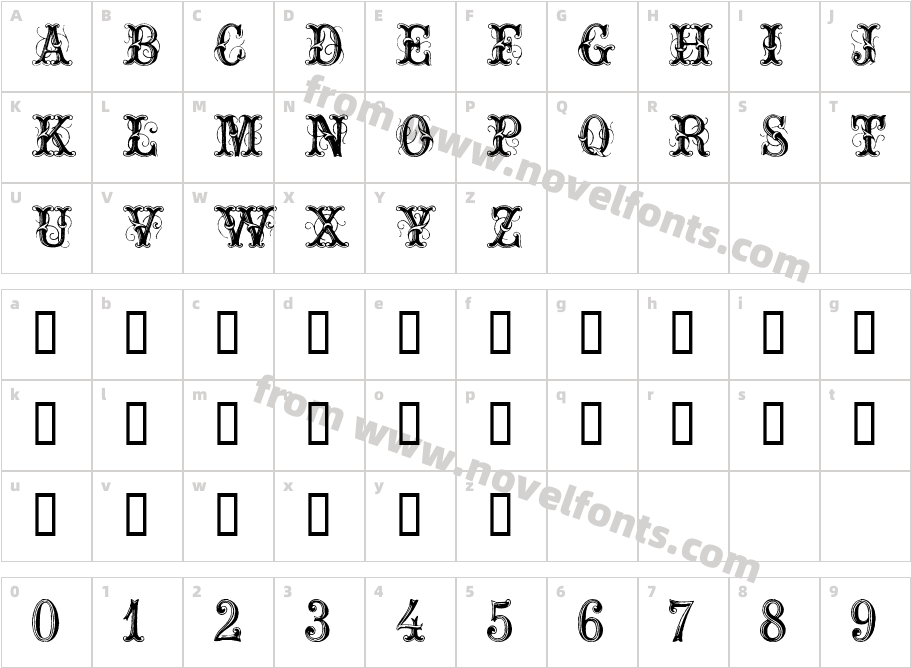 ExtraOrnamentalNo2Character Map