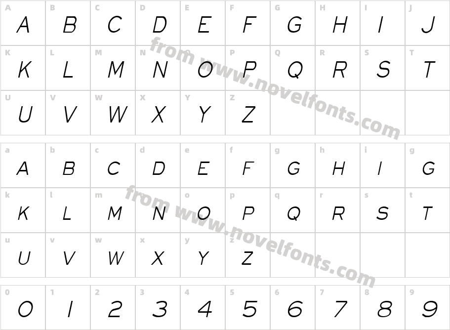 Eye glass Thin ItalicCharacter Map