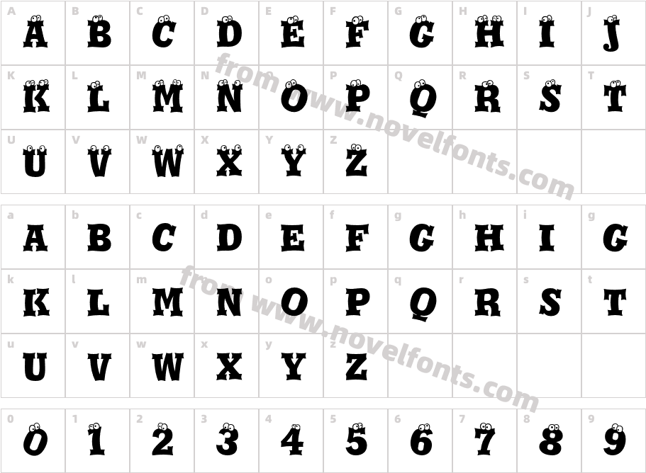 EyeballsBT-RegularCharacter Map