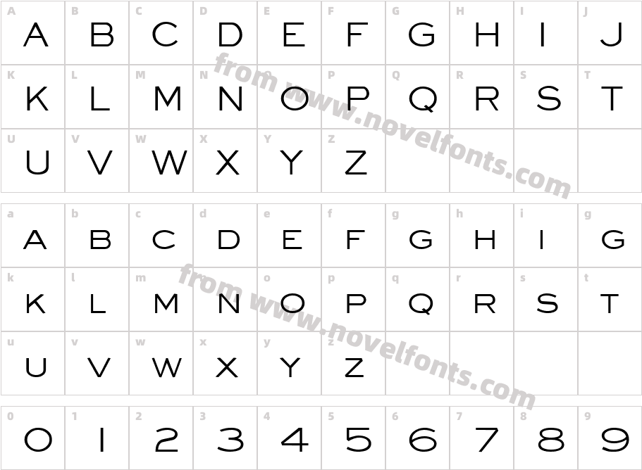 Eyechart RegularCharacter Map