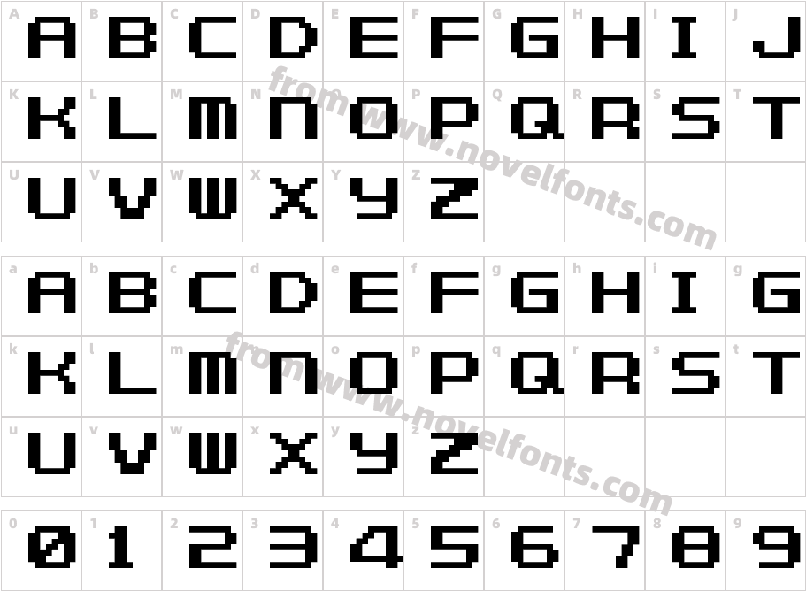 F-Zero GBA Text 1 RegularCharacter Map