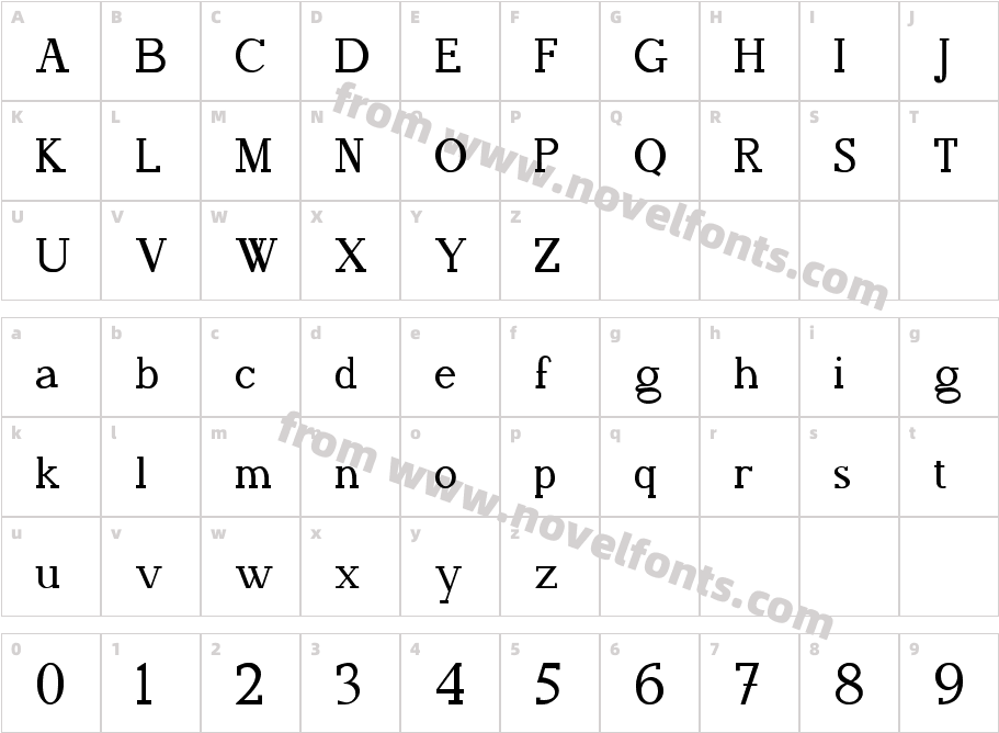 FAFERS Irregular Serif FontCharacter Map