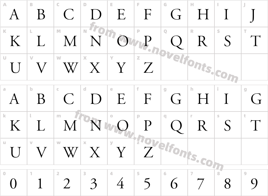 AGaramondLT-TitlingCharacter Map