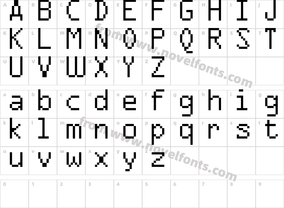 FFF Agent CondensedCharacter Map