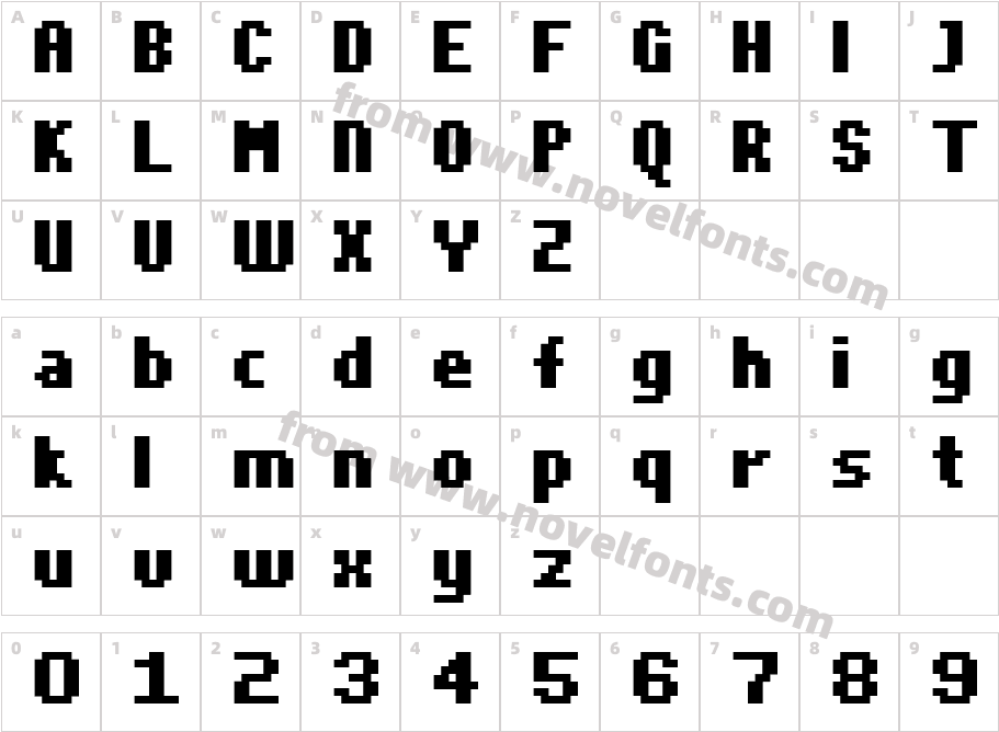 FFF Aquarius Bold CondensedCharacter Map