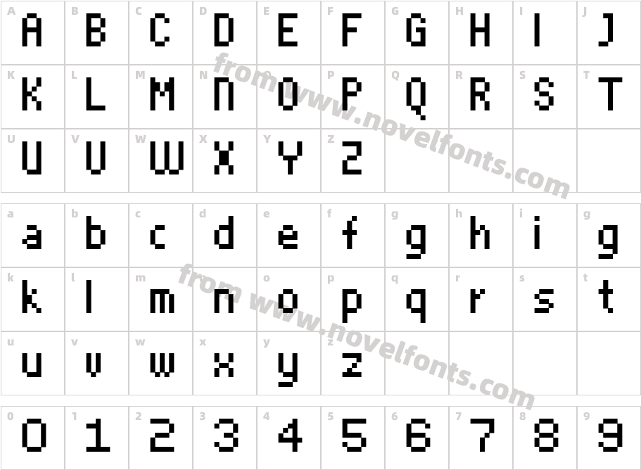 FFF Aquarius CondensedCharacter Map