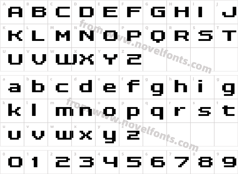 FFF Dreamer Bold ExtendedCharacter Map