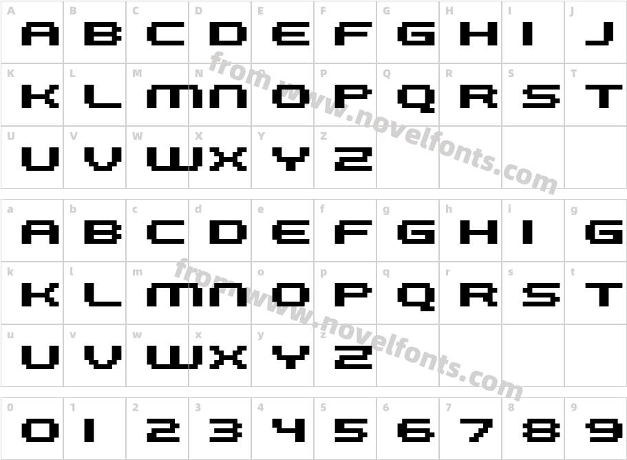 FFF Galaxy Bold ExtendedCharacter Map