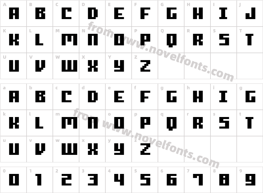 FFF Manager BoldCharacter Map