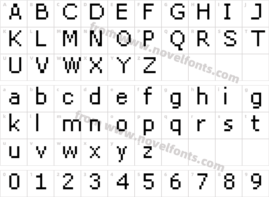 FFF Star CondensedCharacter Map