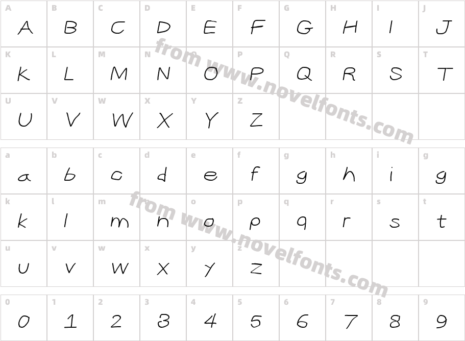 CiSf OpenHandSquished ObliqueCharacter Map