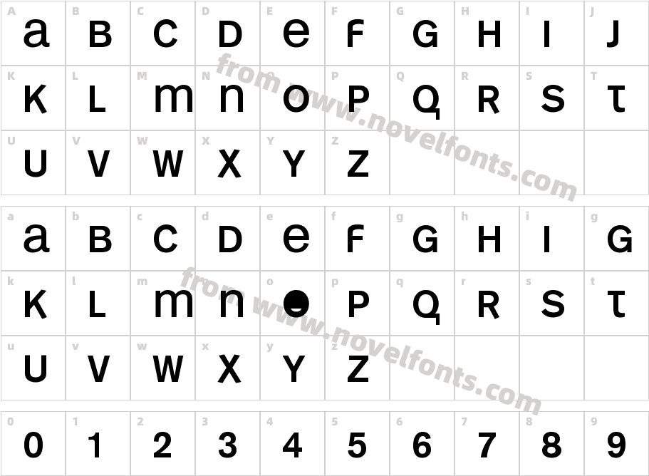 FONTnimationCharacter Map