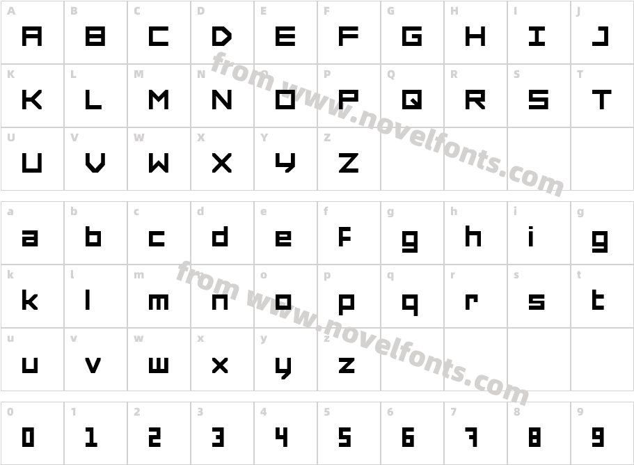 FORCED SQUARECharacter Map